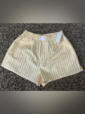 Love Tribe Yellow & White Striped Women’s Shorts